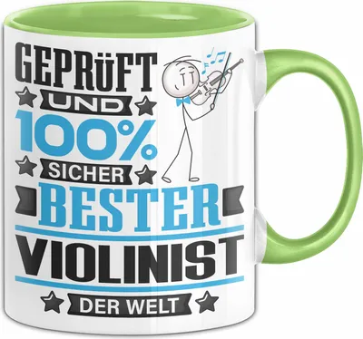 Produktbild von Violinist Geschenk Lustiger Spruch für Violinist Geschenkidee Bester Violinist Der Welt (Grün)