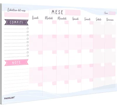 Produktbild von Monatsplaner A4, ewiger Kalender ohne Datum, 25 Blatt, für Zuhause und Büro