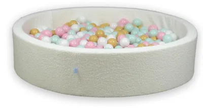 Obrázok produktu pre Dry Pool 130x30 Boucle White 600 guličiek: biela, svetlá mäta, svetloružová, béžová