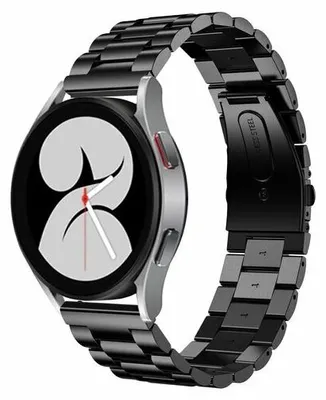 Produktbild von By Qubix passend für Garmin Forerunner 55 / 70 / 165 / 170 / 245 / 570 (42 mm) / 645 - Edelstahl-Gliederarmband - Schwarz