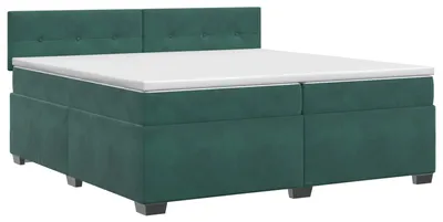 Obrázok produktu pre Skriňová posteľ s matracom tmavozelená 200 x 200 cm zamatová