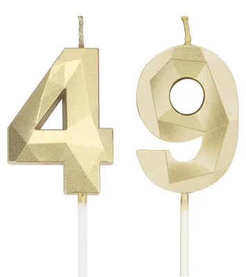 Produktbild von Goldene Jubiläumszahlen: 49 Kerzen zur Dekoration von Kuchen