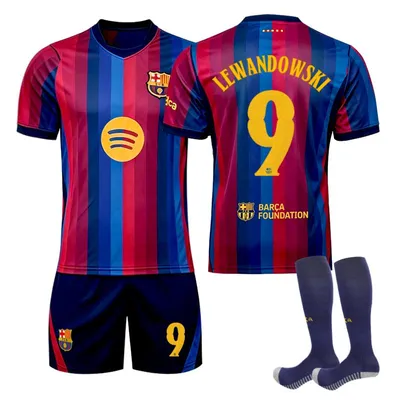 Obrázek produktu pro #9 LEWANDOWSKI Fotbalový dres Barcelony pro děti i dospělé, 26-27, na domácí zápas Ligy mistrů (Barcelona), VELIKOST:16