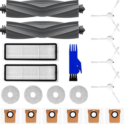 Produktbild von Ersatzteile Zubehörset für L10s Ultra / L10 Ultra, 19 Stück Ultra Zubehör Saugroboter, 2 Hauptbürste 6 Staubauffangbeutel 4 Seitenbürsten 4 Nasswischmatten 2 Filter 1 Reinigungsbürste