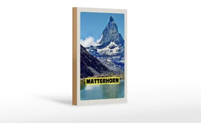 Produktbild von Holzschild Reise 12x18 cm Matterhorn Gebirge Schweiz Wanderung
