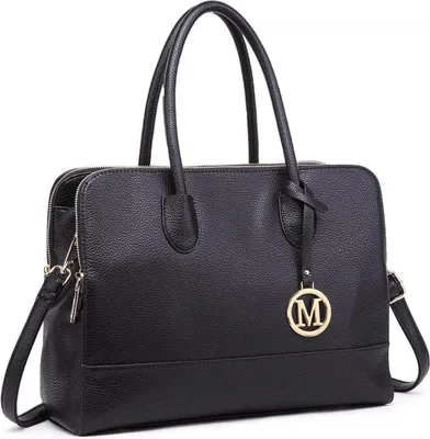 Produktbild von Große Miss Lulu Damen Handtasche Schultertasche Laptoptasche 2-in-1 Elegant Schwarz
