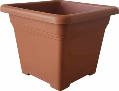 Zdjęcie produktu dla Doniczka QUADRO 40 x 40 x 31,5 cm, terakota Kwadratowa plastikowa doniczka z otworami w podstawie