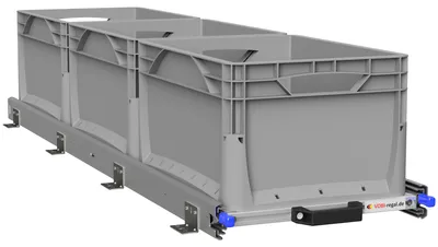 Produktbild von Heckauszug Kastenwagen 1200x300, Auszug mit Montagewinkel - 100 kg Version