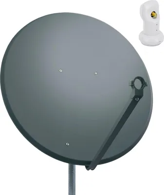 Produktbild von Premiumx SAT Anlage 100cm Satellitenschüssel Stahl Anthrazit Sinlge LNB
