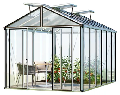 Image de GFP Serre de jardin Hera 6 serre en verre 263x388 cm | structure en aluminium
