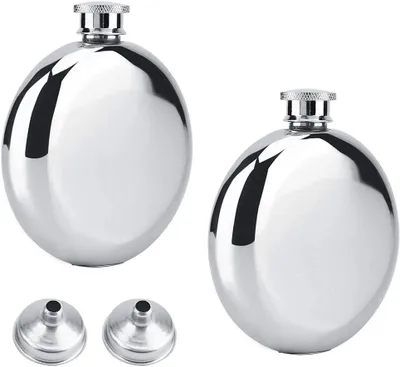 Image de Flacon en acier inoxydable de 170 ml - Lot de 2 - Acier inoxydable