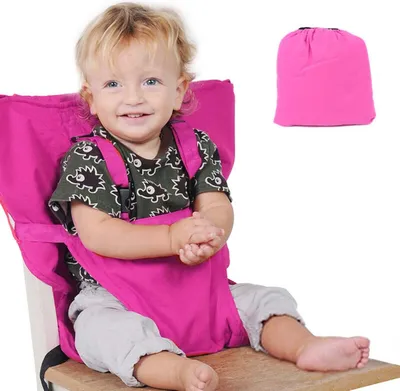 Image de Ceinture de sécurité pour bébé, housse de siège de chaise haute pour enfant réglable, sécurité, housse de siège de sac lavable, Rose Red