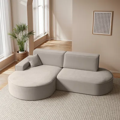 Produktbild von Kaiser Möbel Ecksofa Modena Pro mit Schlaffunktion und Bettkasten stoff Salvador - HELLBEIGE LINKS