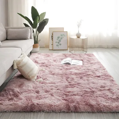 Zdjęcie produktu dla Dywan do salonu, shaggy, puszysty, antypoślizgowy, 60x90 cm, różowy