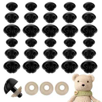 30 Sicherheitsnasen für Amigurumi, Kunststoff, 15/18/21 mm