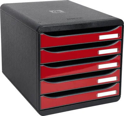 Image de Exacompta Module de classement Big Box Plus 5 tiroirs Rouge carmin 3097218D