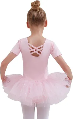 Productafbeelding van Balletkleding meisjes - balletjurk katoen - korte mouwen - schattig tutu-ontwerp voor dans
