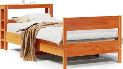 Produktbild von vidaXL Massivholzbett ohne Matratze Wachsbraun 75x190 cm Kiefernholz