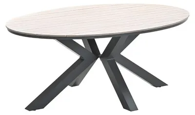 Produktbild von Garden Impressions Edison Tisch oval 180 × 115 cm- carbon black/ light teak Vironwood