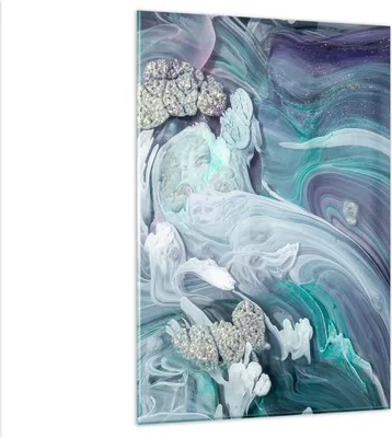 Produktbild von Bilder auf glas - Einteilig - Abstraktion dreidimensional blau - 80x120cm - Glasbilder - Wandbilder - Bilder - Wanddekoration aus Glas - Glas Bilder - Wandbild auf Glas - GPA80x120-4726
