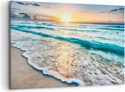 Produktbild von Bild auf Leinwand - Leinwandbild - Meer Welle Strand - 120x80cm - Wand Bild - Wanddeko - Wandbilder - Leinwanddruck - Bilder - Kunstdruck - Wanddekoration - Leinwand bilder - Wandkunst - AA120x80-3621