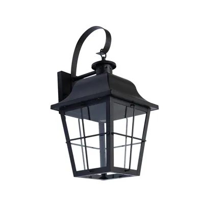 Produktbild von Lindby Außenwandleuchte Mertollio, Höhe 47 cm, schwarz, Glas