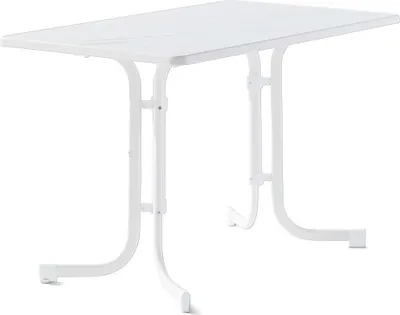 Produktbild von Tisch 133/W 115 x 70 cm weiß Gestell aus Stahl in weiß, Tischplatte aus Mecalit®-Pro in weiß