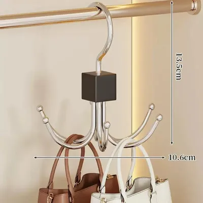 Produktbild von 360° Drehbarer Gürtelhalter Metall Haken Organizer für Gürtel Schals Krawatten BHs Kleiderschrank Aufbewahrung - Farbe: Schwarz, 1 Stück