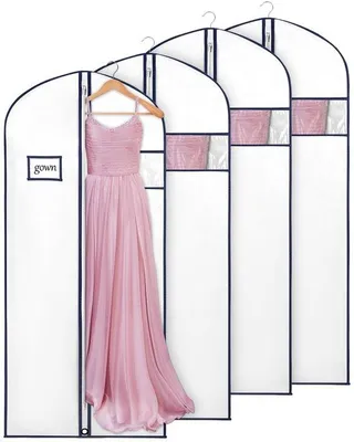 Immagine prodotto di Sacchetti per abiti in tessuto traspirante bianco, 60x152 cm, set da 4