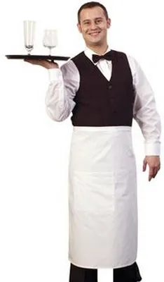 Produktbild von BonChef Bistro-Schürze, 79 cm lang AB243 (Einheitsgröße) (Weiß)