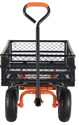 Immagine prodotto di Carrello leggero con sistema di trazione a cavo – carrello per il trasporto – carrello per la spesa – carrello da spiaggia – pieghevole – robusto – portatile – capacità di carico di 180 kg – con ruote da 25 cm – e sponde laterali removibili