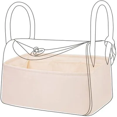 Zdjęcie produktu dla lekki organizer do torebki z jedwabiu z wewnętrzną kieszenią, 19/26/30/34 cm, akcesoria