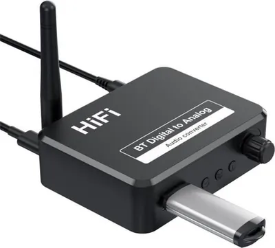 Bluetooth 5.2 HD-Audioempfänger, HiFi-Stereo-Musik, Klangqualität in CD-Qualität, drahtloser Adapter mit 3,5-mm-Koaxial-/Glasfaser-AUX-Kabel