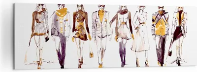 Produktbild von Bild auf Leinwand - Leinwandbild - eleganc e Farbe weiblich Mannequins - 160x50cm - Wand Bild - Wanddeko - Leinwanddruck - Bilder - Kunstdruck - Leinwand bilder - Wandkunst - AB160x50-3093