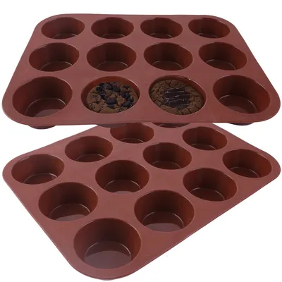 Produktbild von Set 2x Silikonform DIY Form Muffinform Backform Cupcake Pralinen Form 33cm