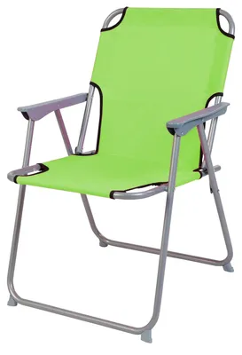 Image de Chaise de camping pliante tissu vert citron
