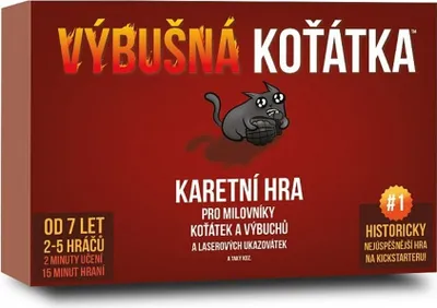 The image shows the front of a game box for 'Explosive Kätzchen Kartenspiel'.