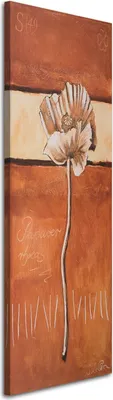 Produktbild von Leinwandbild eine einsame mohnblume 30x90 cm Feeby orange wandbild bereit zum aufhängen