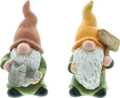 Produktbild von FRANK FLECHTWAREN Wichtel Gartenarbeit, 2er Set, Terracotta Maße: Höhe 14 cm