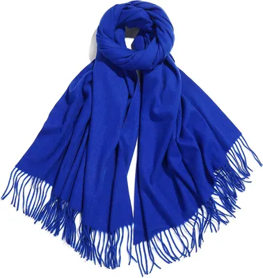 Produktbild von Damen Pashmina Schal Elegant Weich Warm Winter Groß Modisch Dunkelblau L