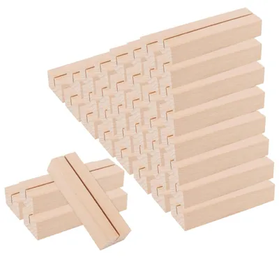 Image de Supports de numéros de table, lot de 40 - Supports en bois pour table - Bois naturel - Mariage/Fête - 10 x 3 x 2 cm - Multifonctionnel
