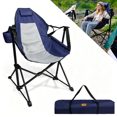 Produktbild von Schaukelstuhl Camping, 105*90*65 cm,bis 100 kg, Blau, Faltbar