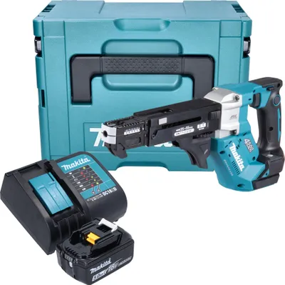 Produktbild von Makita DFR 552 ST1J Akku Magazinschrauber 18 V 25 - 55 mm Brushless + 1x Akku 5,0 Ah + Ladegerät + Makpac
