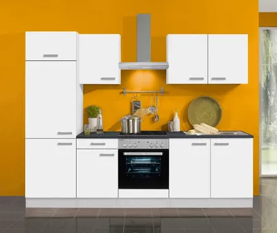 Produktbild von Küchenblock Oslo 270 cm mit Einbauspüle ohne Elektrogeräte in weiß matt