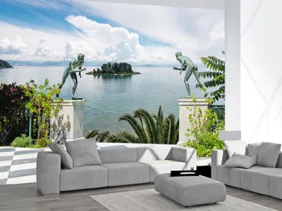 Produktbild von Vlies Fototapete 400x280 cm Tapeten Wandtapete XXL Natur Landschaft Himmel Meer Insel d-B-0040-a-b