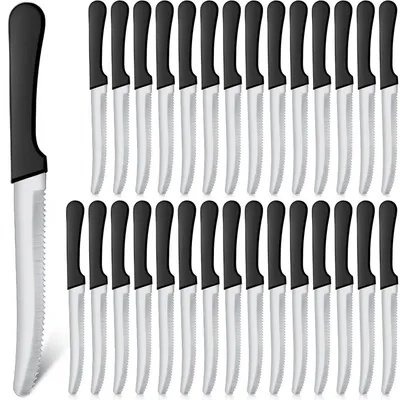 Produktbild von Steakmesser Set 15-teilig Edelstahl Schwarz Wellenschliff Spülmaschinenfest
