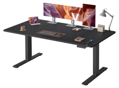 Immagine prodotto di Scrivania regolabile in altezza con porta USB e funzione di memoria | Colore: nero intenso | Dimensioni: 160x80x72-120 cm
