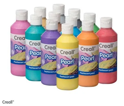 Imagen del producto de Creall, juego de pinturas PEARL, 12 colores, 250 ml, efecto perla
