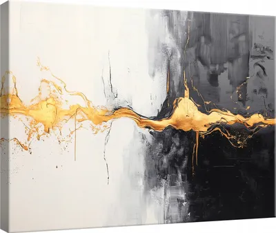 Produktbild von Leinwandbild Wandbild Abstrakt Gold 100x75 cm XXL Modern Leinwand Bilder Leinwandbilder Wohnzimmer Schlafzimmer Wanddeko