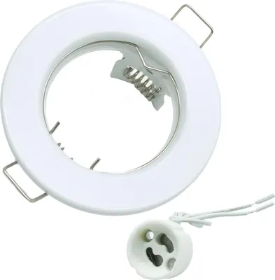 Immagine prodotto di Faretto da soffitto rotondo bianco Ø8cm con attacco GU10 Idealed
